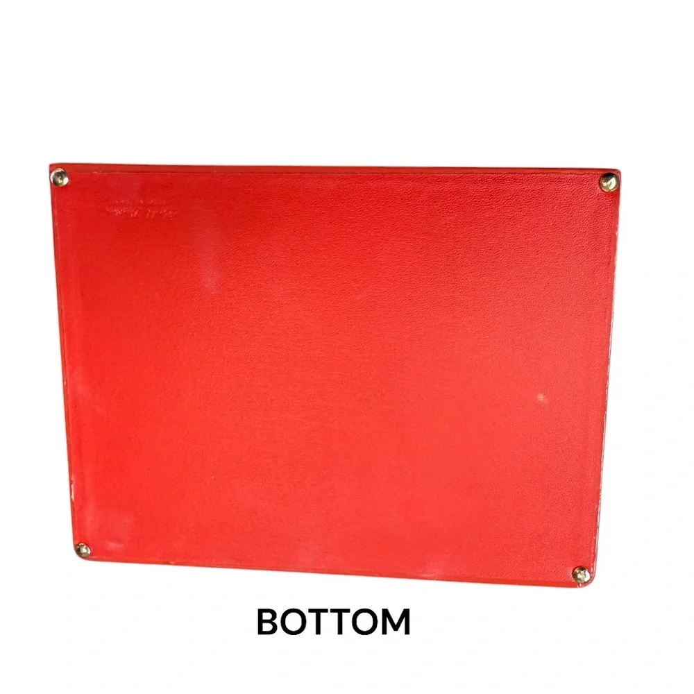 Red BUDD LEATHER Jewelry Box with Gold Clasp VINTAGE 90’s